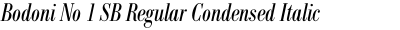 Bodoni No 1 SB Regular Condensed Italic